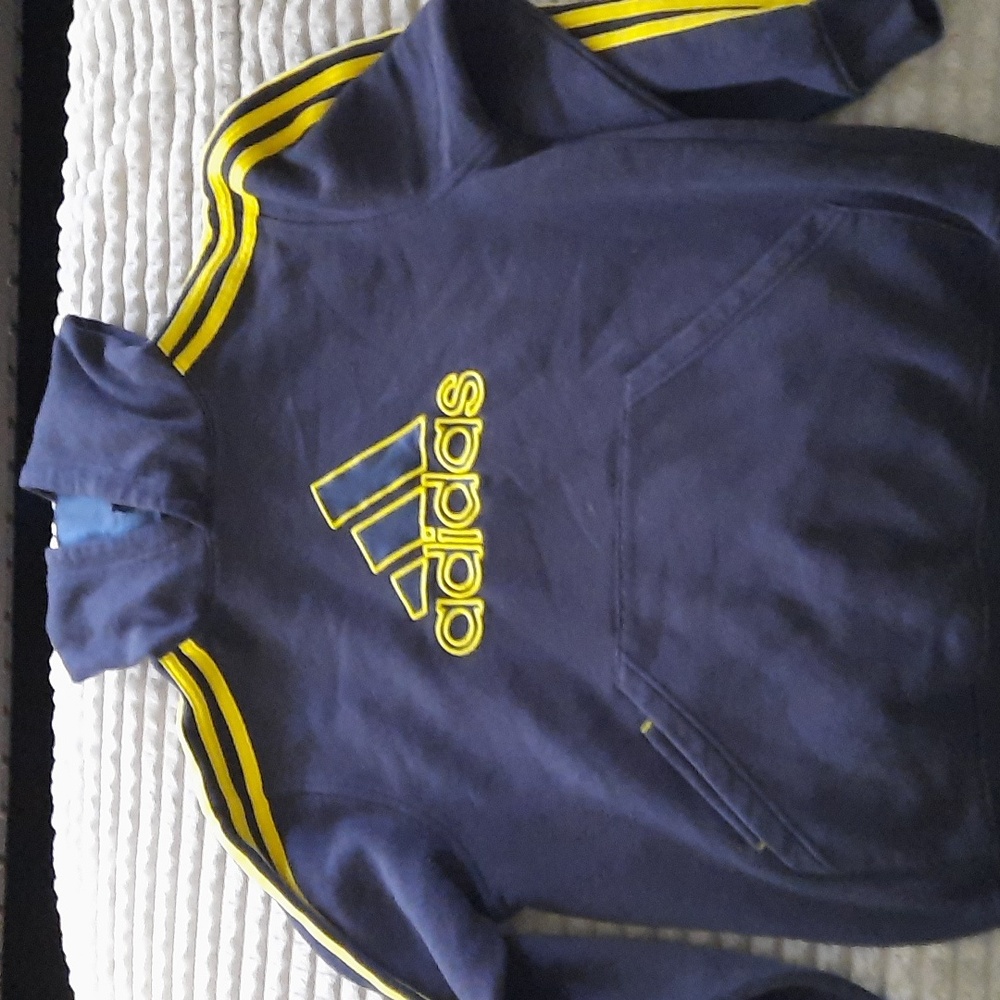 Adidas Mens Navy and Yellow Pullover